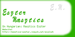 eszter masztics business card